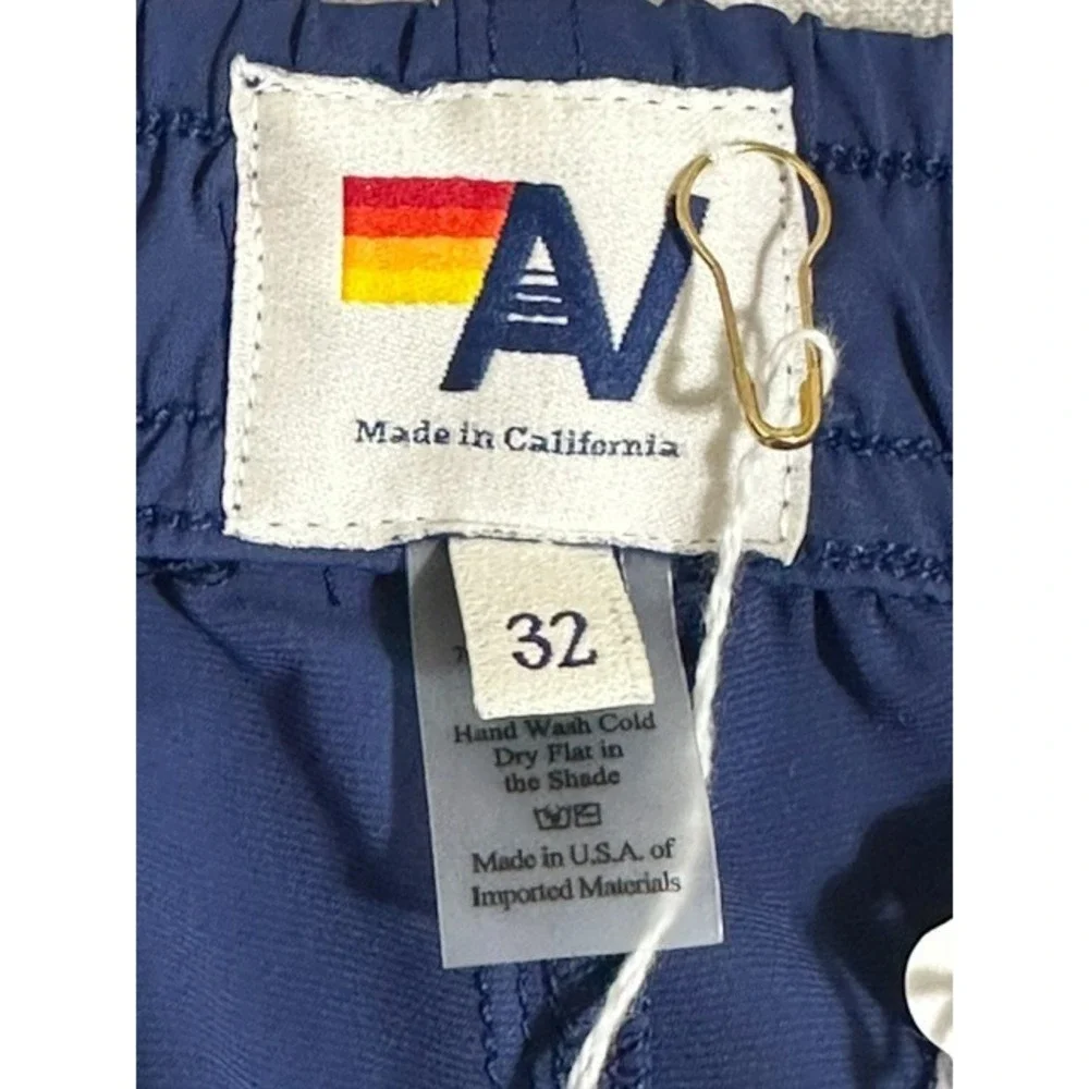 Aviator Nation Men's 32 Navy Blue 5 Stripe Flex Board Shorts 5